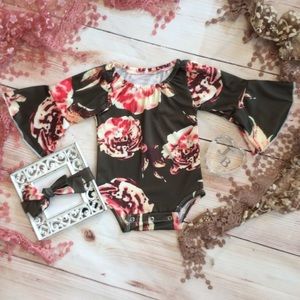 Boutique Baby Girls Flared Sleeve Top & Headband